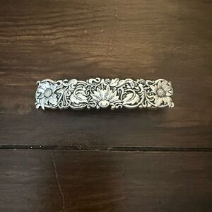 Silver Floral Hair Barrette